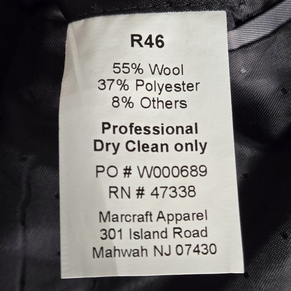 Tommy Hilfiger Men's Gray 55% Wool/37% polyester R46 Blazer Rn47338 - Picture 15 of 16